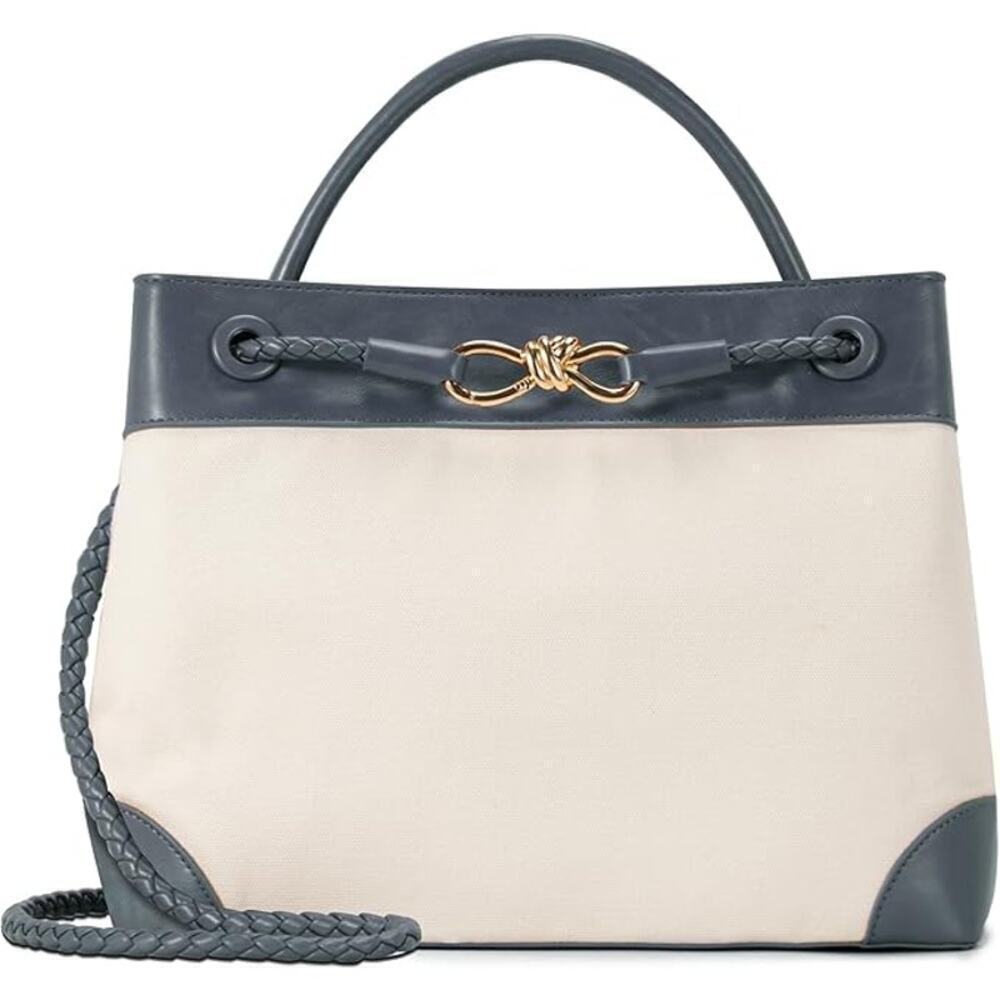 Canvas Bag for Women,  Handbags Purses Blue/Gray Comes With Matching Wallet